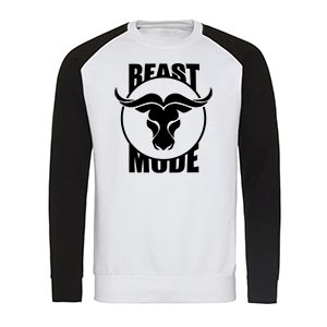 Beast mode Bull fekete-fehér pulóver (XL-es méretben nem rendelhető) 