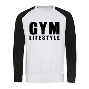 Gym lifestyle fekete-fehér pulóver  (XL-es méretben nem rendelhető) 