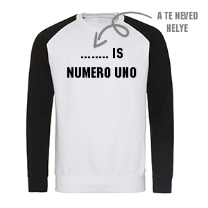 Numero uno pulóver egyedi névvel (XL-es méretben nem rendelhető) 