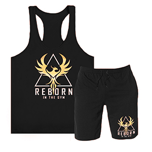 Reborn in the gym - stringer trikó+rövidnadrág