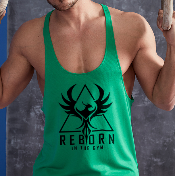 Reborn in the gym - Zöld stringer trikó