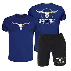 Born to fight rövidnadrág + póló (kék-fekete)