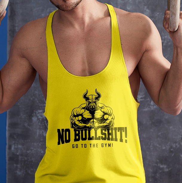 No bullshit, go to the gym - Stringer sárga trikó (L-es méretben nem rendelhető)