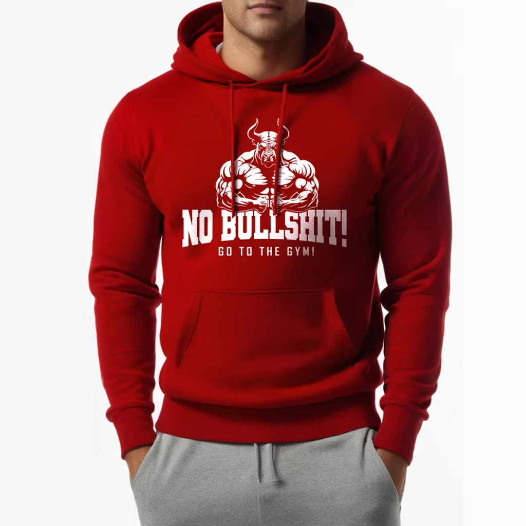 No bullshit, go to the gym! piros pulóver 