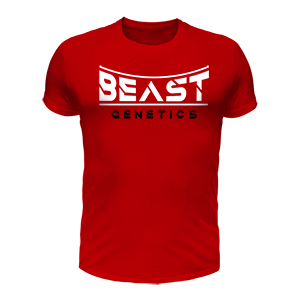 Beast genetics piros póló (Csak S-es méretben rendelhető)