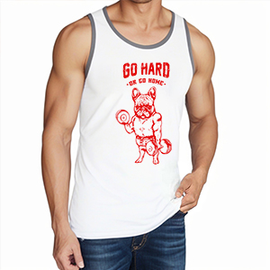 Go hard or go home fehér-szürke trikó (Csak XL-es méretben rendelhető)