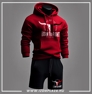 Born to fight - Bullspirit pulóver + rövidnadrág (piros-fekete)