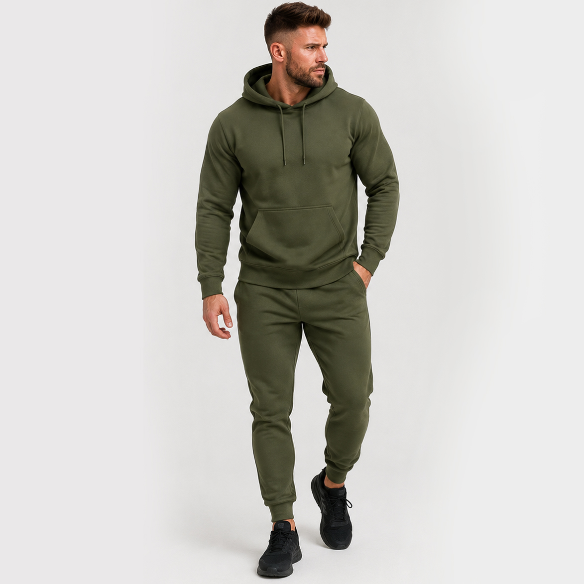 PRÉMIUM organikus pamut melegítő szett / Army 