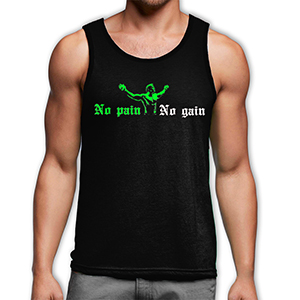 No pain, no gain trikó (neon zöld-fekete)