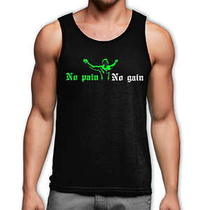 No pain, no gain trikó - neon zöld-fekete (XXL-es méretben nem rendelhető)
