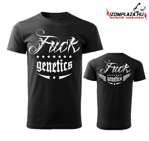 Fuck genetics dupla mintás póló (fekete)
