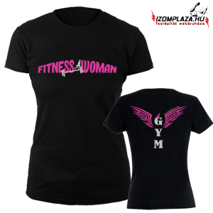 Fitness Woman dupla mintás női póló (fekete)