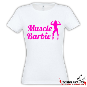 Muscle Barbie női póló (fehér)