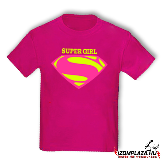 Super Girl gyerek póló -pink (8A, 12A méretben nem rendelhető)