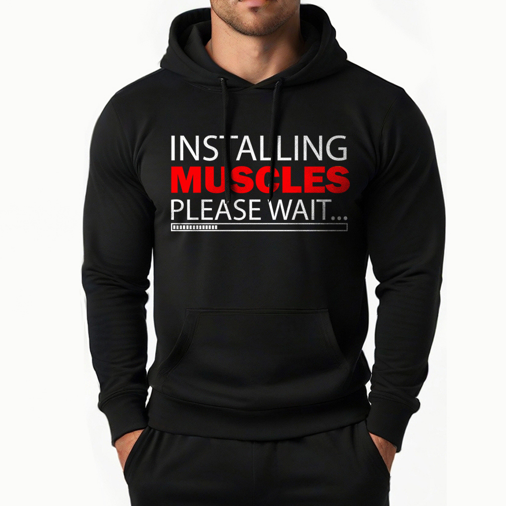 Installing muscles, please wait pulóver (fekete-piros)