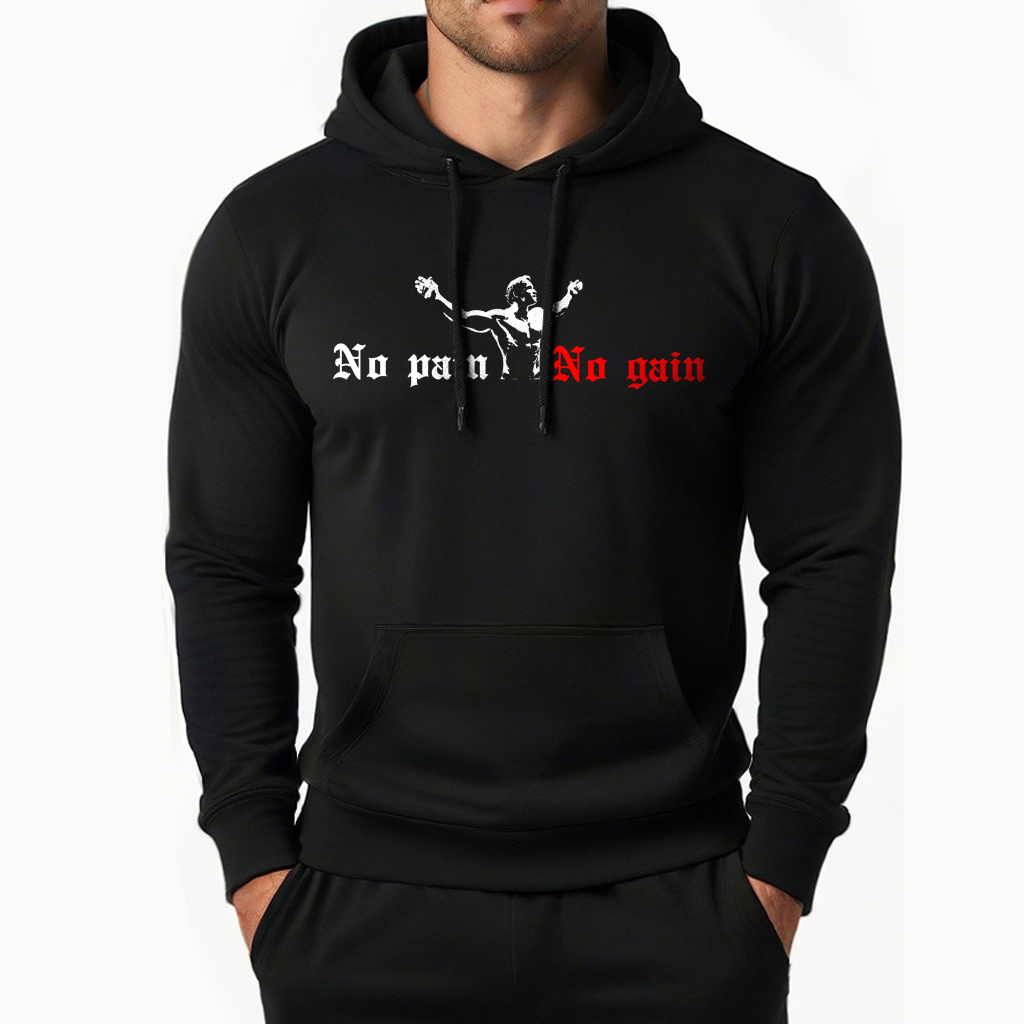 No pain No gain pulóver (fekete-piros)